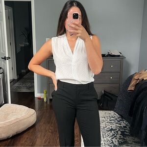 Sleeveless White Blouse